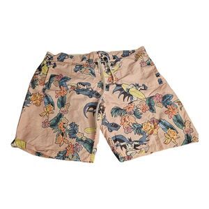 Batman Board Shorts Mens XL Swim Trunk Pink Hawaiian Flower Floral DC Comics